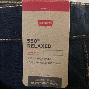 Levis Big & Tall Mens Jeans 550 Loose Relaxed Stretch Fit 52x30 NWT Dark